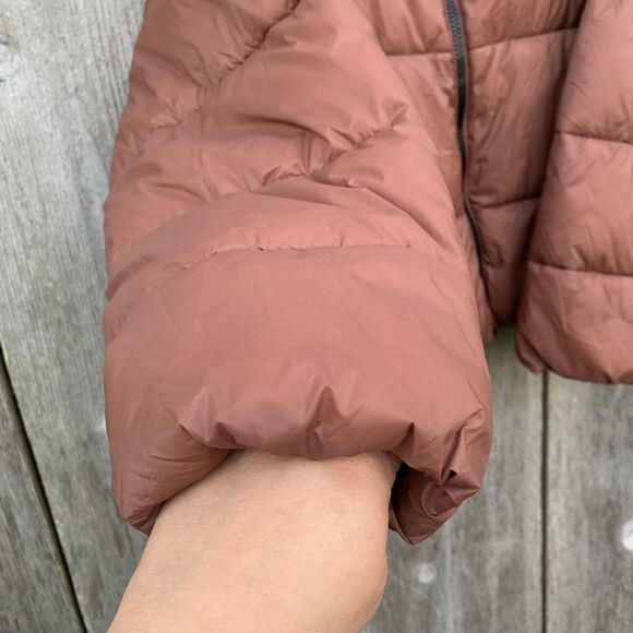 OLD NAVY Jacket Womens XL Brown Puffer Cropped Water Resistant Short Maple Quilt - Picture 8 of 15